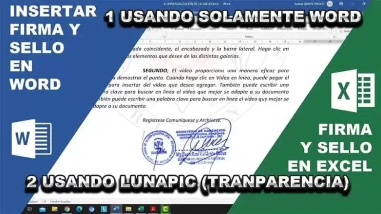 Insertar firma y sello en Word y Excel 1 Insertar firma y sello en Word y Excel