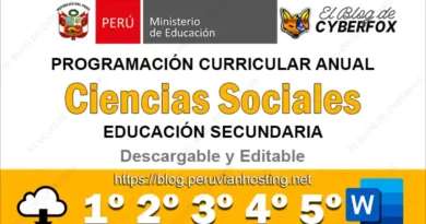 Programación Curricular Anual Ciencias Sociales Secundaria