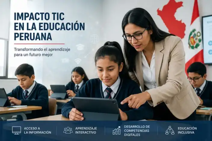 Impacto TIC educación Perú estudiantes usando tecnología en el aula
