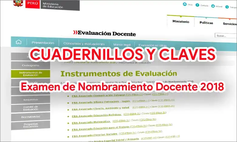Descarga los cuadernillos y claves del Examen de Nombramiento Docente 2018