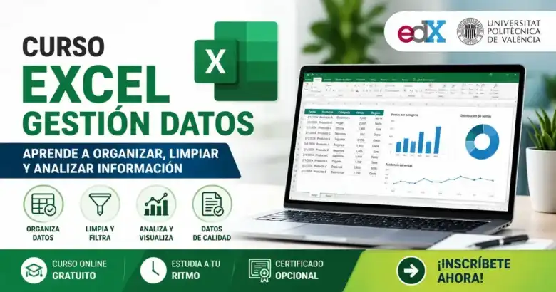 Curso Excel Gestión de Datos gratuito en edX para aprender análisis y organización de información