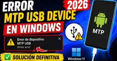 Error MTP USB Device Windows Solucion definitiva