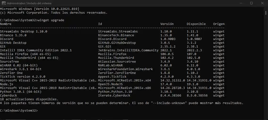 Actualizar toda las aplicaciones de Windows con WinGet 2 Actualizar toda las aplicaciones de Windows con Winget