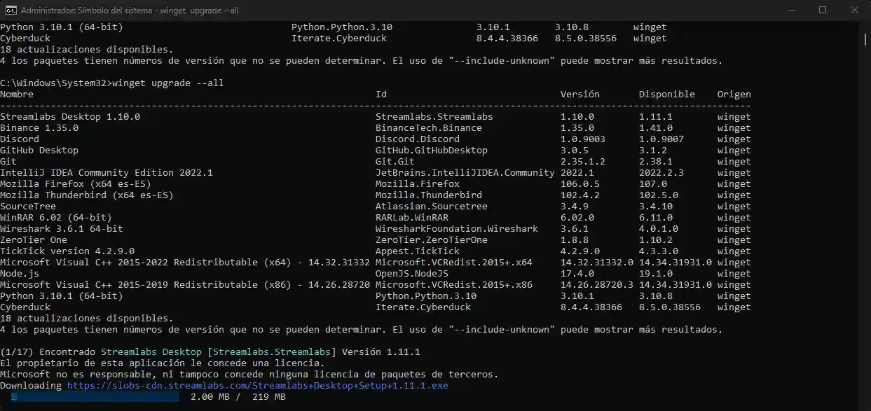 Actualizar toda las aplicaciones de Windows con WinGet 3 Actualizar toda las aplicaciones de Windows con Winget